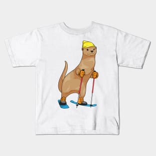 Otter Skier Ski Winter sports Kids T-Shirt